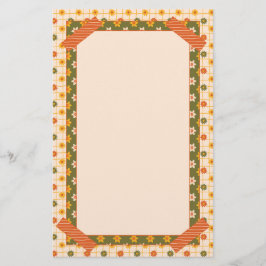 Retro vår handritad falsk washi blomstermix brevpapper