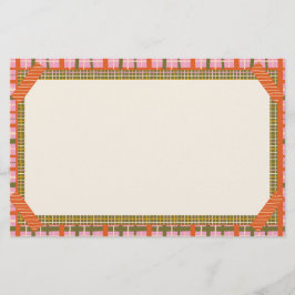 Retro vår handritad falsk Washi-rutnät och rutig Brevpapper
