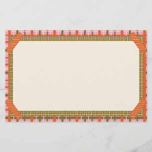 Retro vår handritad falsk Washi-rutnät och rutig Brevpapper