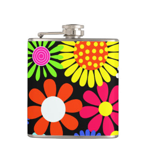 Retro vår hippie blommig kraft kolv fickplunta