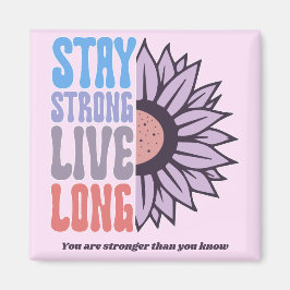 Retro Var Stark Lev Långt Solros Positiv Magnet