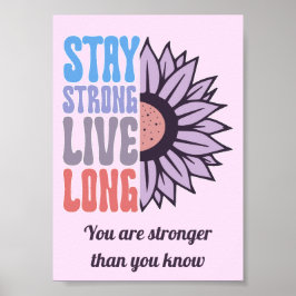 Retro Var Stark Lev Långt Solros Positiv Poster