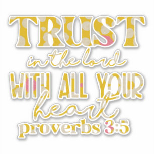 Retro Vår; Trust in the Lord Bible Verse Klistermärken