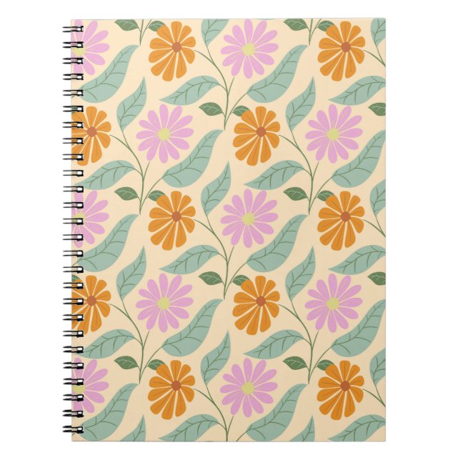 Retro vårblommor anteckningsbok (Framsidan)