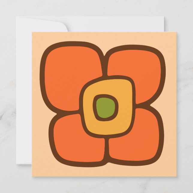 Retro vårblomning inbjudningar (Framsida)