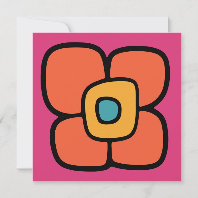 Retro vårblomning inbjudningar (Framsida)
