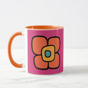 Retro vårblomning mugg