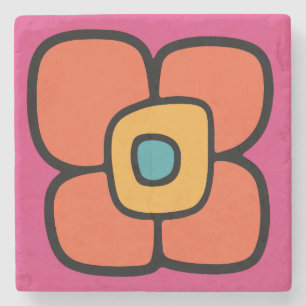 Retro vårblomning stenunderlägg