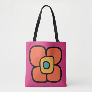 Retro vårblomning tygkasse