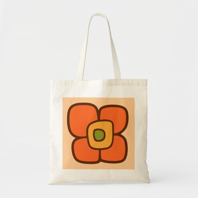 Retro vårblomning tygkasse (Framsidan)