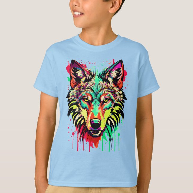 Retro Varg T-Shirt - färgfull Varg Shirt (Framsida)