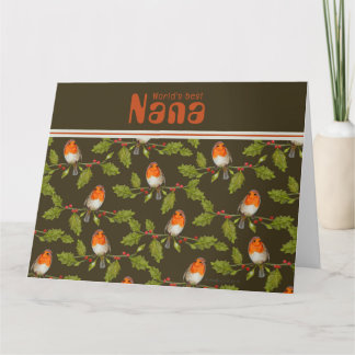 Retro Världens Bästa Mormor Anpassad Robin Kort
