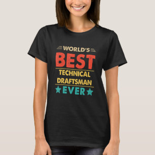 Retro världens bästa tekniska ritare någonsin t shirt