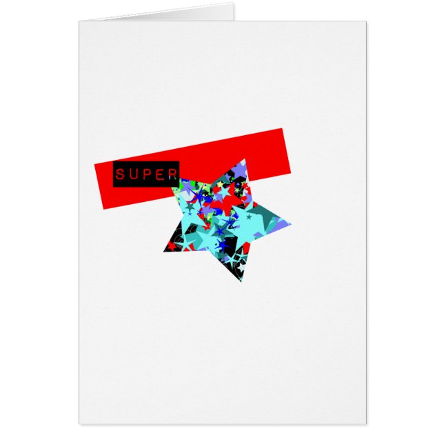 Retro världsstjärna i Dag-Glo Hälsningskort (Framsidan)