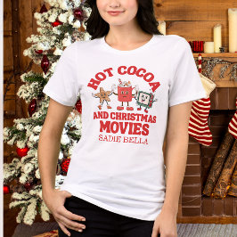 Retro Varm Choklad Och Julfilmer T Shirt