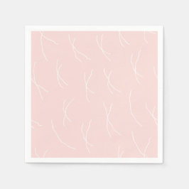 Retro varma abstrakta streck | Dammigt rosa Pappersservett