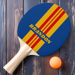 Retro Varmhjärtad Rallyrand med namn Pingisracket