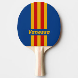 Retro Varmhjärtade Pin Ränder med Namn Pingisracket