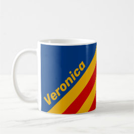 Retro Varmhjärtade Ränder med Namn Kaffemugg