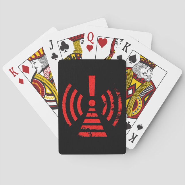 Retro varningssymbol för att spara energi casinokort (Baksidan)