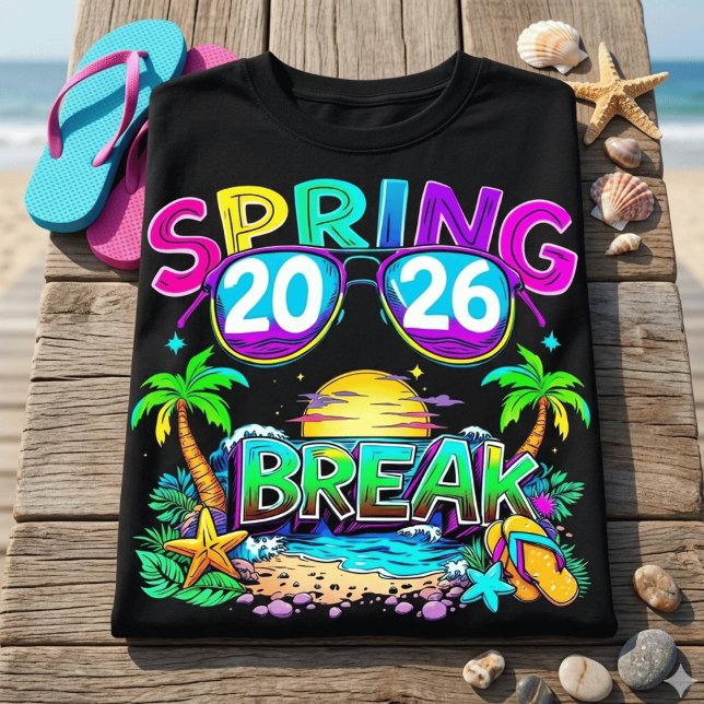 Retro våruppehåll 2026 Strand Semester T-Shirt (Skapare uppladdad)