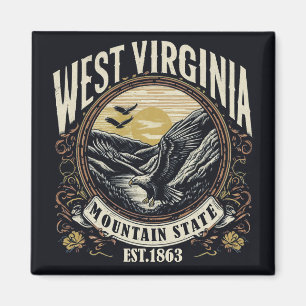 Retro Väster Virginia Magnet