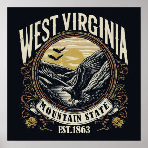 Retro Väster Virginia Poster