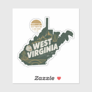 Retro Väster Virginia State Car Sticker Klistermärken