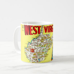 Retro Västvirginien Kartmugg Kaffemugg