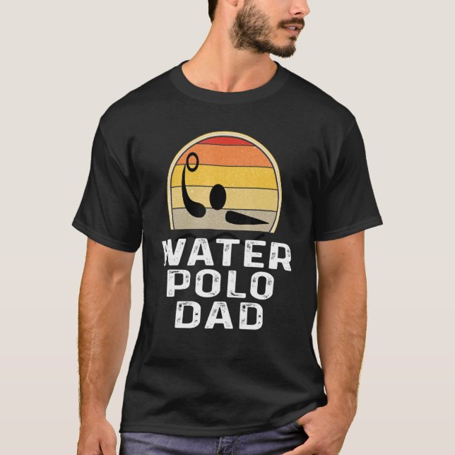 Retro Vatten Polo Pappa Far Swimmer Swimming Sunse T Shirt (Framsida)