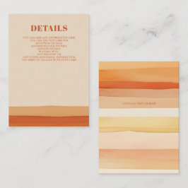Retro Vattenfärg Ränder Terrakotta Orange Bröllop Tilläggskort