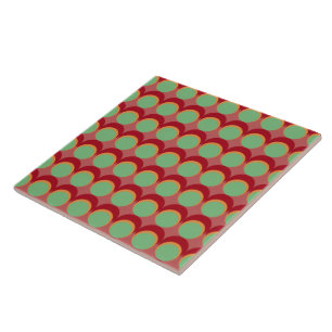 Retro Vattenmelon Hippie Cirkel Mönster Kakelplatta
