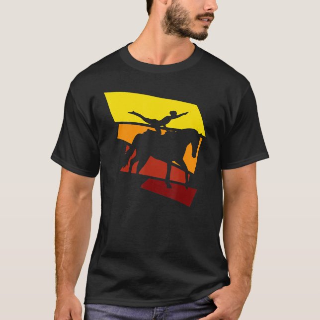 Retro Vaulting på hästen T Shirt (Framsida)
