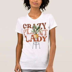 Retro växtdam vattenfärg växter typografi t shirt