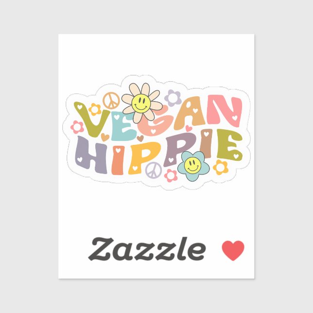 Retro Vegan Hippie livsstil Klistermärken (Ark)