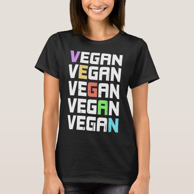 Retro Vegan Shirt Coola Vegetarian Gift T (Framsida)
