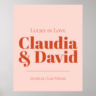 Retro Vegas Bröllop-tecken Poster