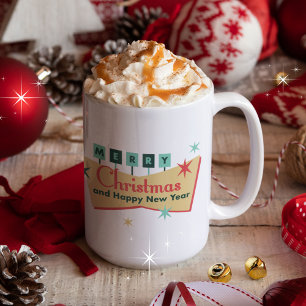 Retro Vegas Vibe God jul Joy till världen Kaffemugg