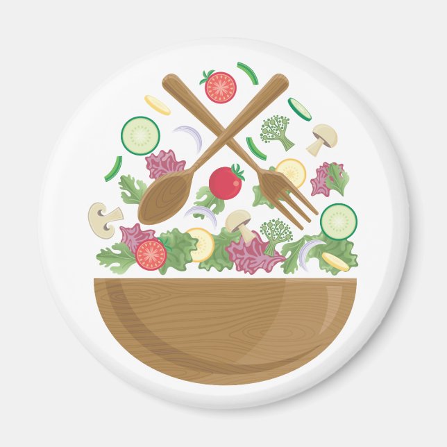 Retro Vegetable Bowl Magnet (Framsidan)