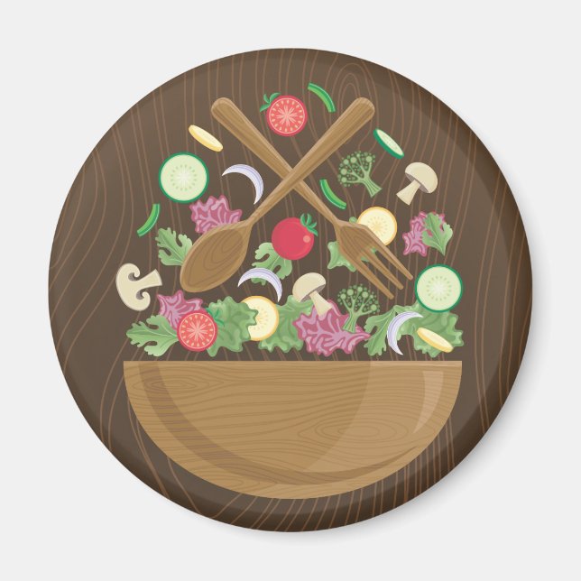 Retro Vegetable Bowl Magnet (Framsidan)