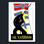Retro vektor art deco stil Sail Skandinavien Poster<br><div class="desc">En annons poster skapat av oss och visade en sjöman som hissade en segel med flaggorna av Norge,  Sverige och Finland. Tillgänglig i alla storlekar.</div>