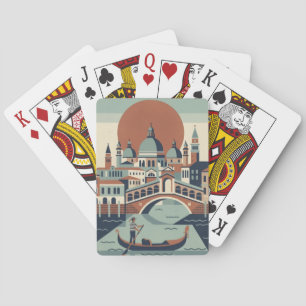 Retro Venedig Italien Vintage Resa Gondol Kanal Casinokort
