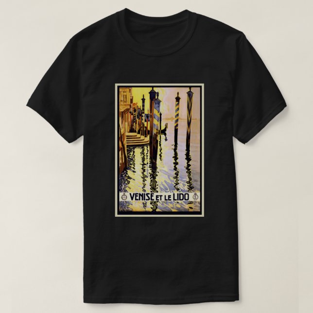 Retro Venedig italienvintage reser affischen Tee Shirt (Design framsida)