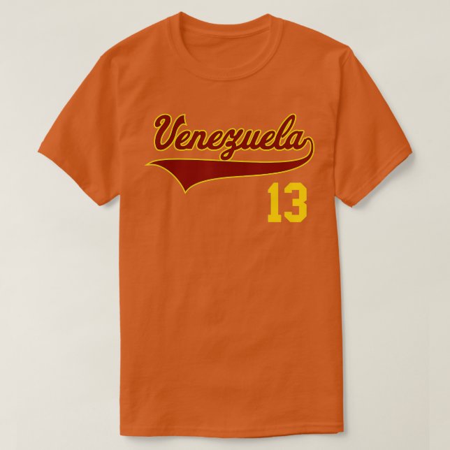 Retro Venezuela Baseball Vinotinto Beisbol 13 T Shirt (Design framsida)
