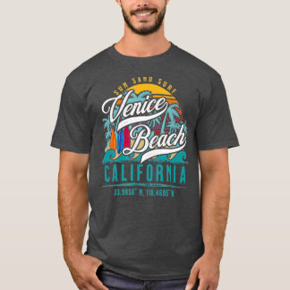Retro Venice Beach California Sol Sand Surfa Handf T Shirt