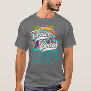 Retro Venice Beach California Sol Sand Surfa Handf T Shirt
