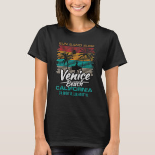 Retro Venice Beach Quote California Sol Sand Surfa T Shirt