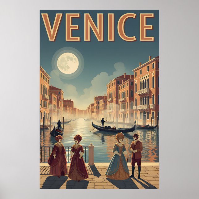 Retro Venice Travel Poster (Framsidan)