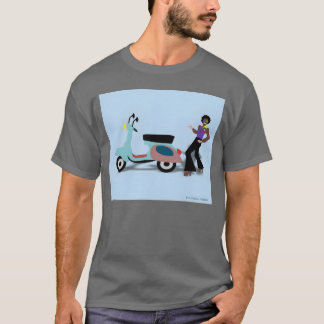 Retro Vespa-stil 70-tals Disco Man-illustration vi T Shirt