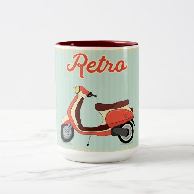 Retro Vespa Två-Tonad Mugg (Center)
